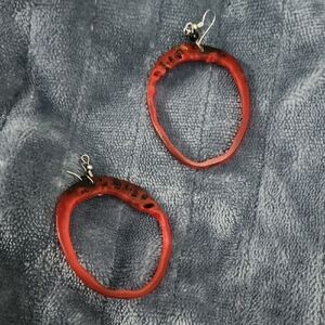 Elegant Red Hoop Earrings